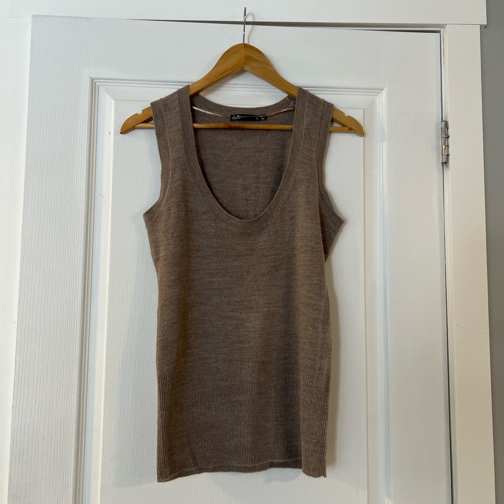 Dotti Brown Sleeveless Knit Top